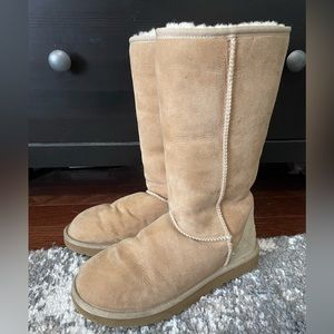 Tall Classic UGGs, Sand, Size 8